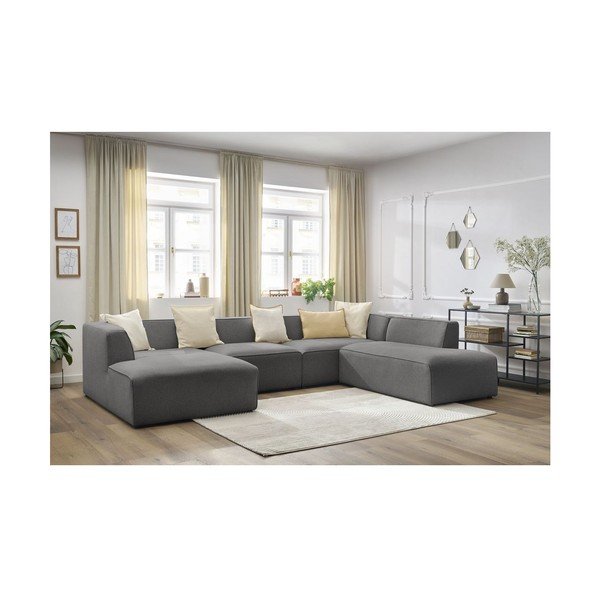 Tmavosivá modulárna rohová pohovka (pravý roh/do tvaru "U") Megeve – Bobochic Paris-image-4