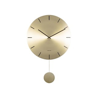 Nástenné kyvadlové hodiny v zlatej farbe Karlsson Impressive, ø 20 cm
