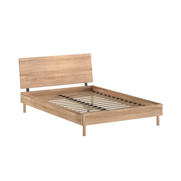 Dvojlôžková posteľ z dubového dreva s roštom 140x200 cm v prírodnej farbe Forrest – Vipack