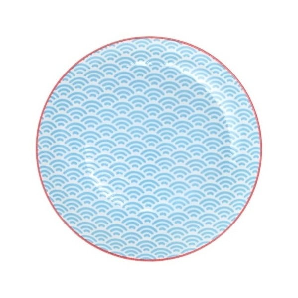 Modrý porcelánový tanier Tokyo Design Studio Wave, ⌀ 20,6 cm
