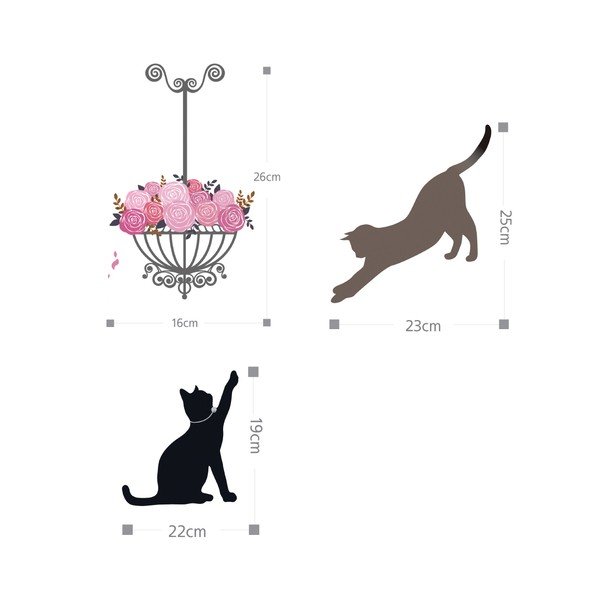Samolepka Ambiance Cats, stairs and rose petals-image-2