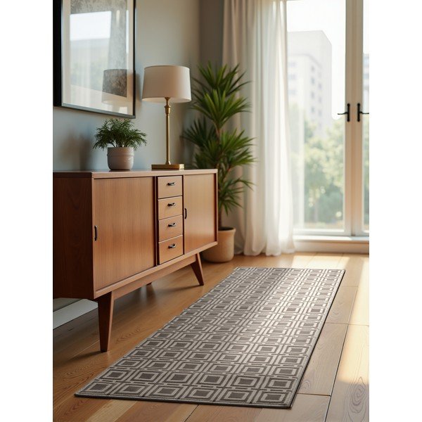 Sivo-krémový behúň 80x240 cm Perles Howlite – Elle Decoration-image-1