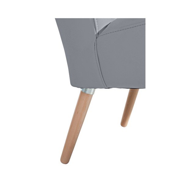 Sivé kreslo z imitácie kože Max Winzer Neel Leather Gray-image-2
