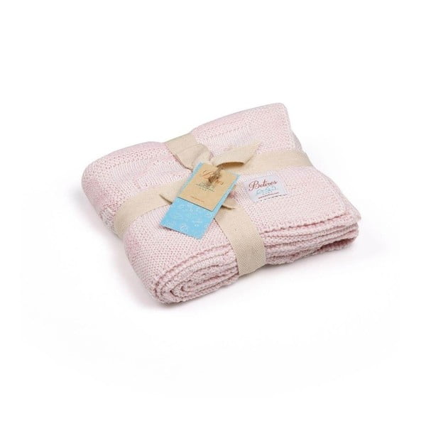 Ružová detská deka Baby Ecru Lily, 80 × 110 cm