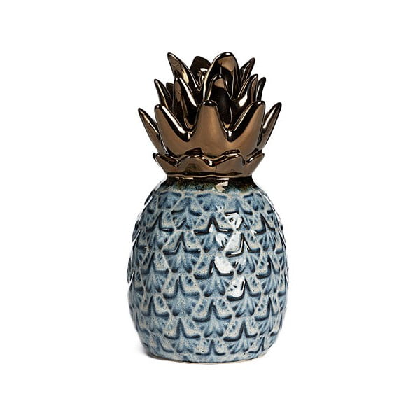 Modrý keramický dekoratívny ananás Simla Nanas, výška 17,5 cm