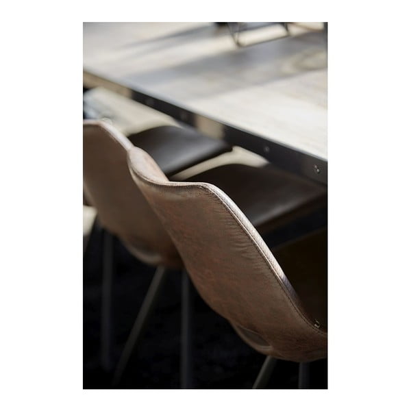 Svetlohnedá jedálenská stolička s čiernou podnožou Canett Coronas-image-2