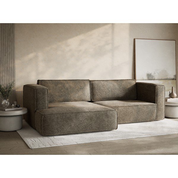 Hnedá ženilková rozkladacia/s úložným priestorom rohová pohovka (ľavý roh/s leňoškou) Velto – Maison de Rêve-image-4