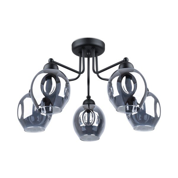 Čierne stropné svietidlo so skleneným tienidlom 59x59 cm Garten – Sollux