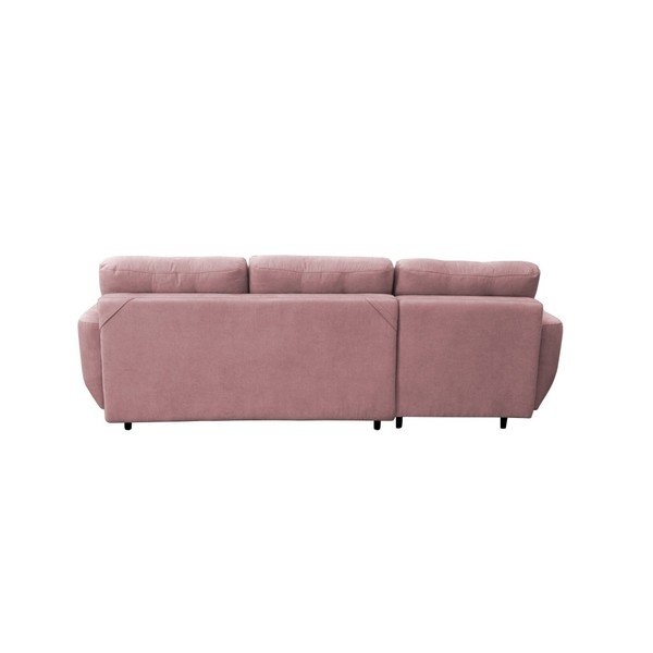 Svetloružová rozkladacia pohovka s čiernymi nohami Mazzini Sofas Hortensia, ľavý roh-image-2