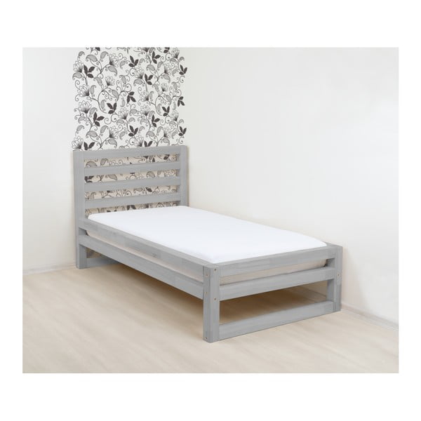 Sivá drevená jednolôžková posteľ Benlemi DeLuxe, 190 × 120 cm