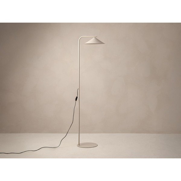 Krémovobiela kovová stojacia lampa (výška  160 cm) Nocte – Micadoni -image-3