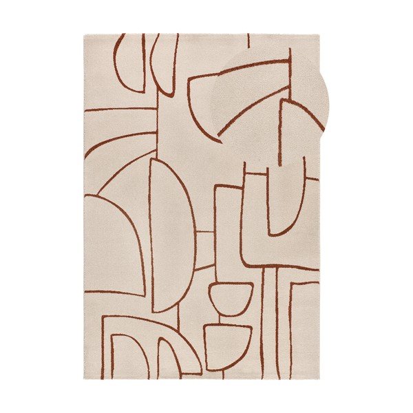 Koberec v tehlovej a krémovej farbe 80x150 cm Beruti – Universal