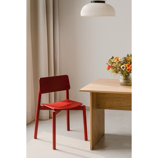 Červená stohovateľná jedálenská stolička Wem – noo.ma-image-1