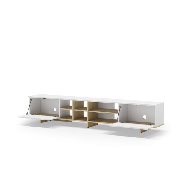 Biely TV stolík 230x44 cm Cequoia – Marckeric-image-3