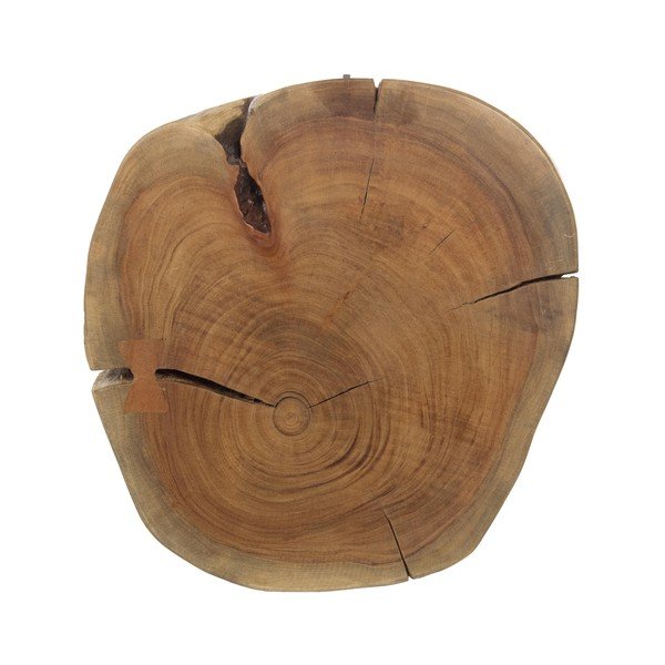Čierny/v prírodnej farbe konferenčný stolík s doskou z akácie ø 35 cm Aron – Bizzotto-image-3