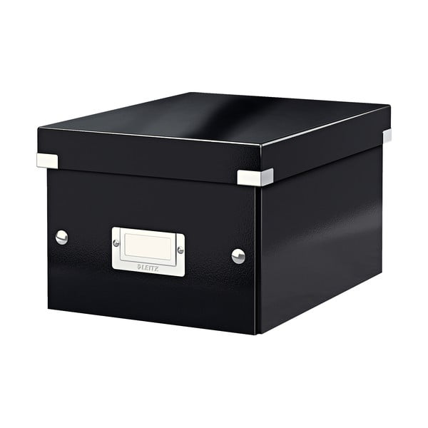 Čierny kartónový úložný box s vekom 22x28x16 cm Click&Store – Leitz
