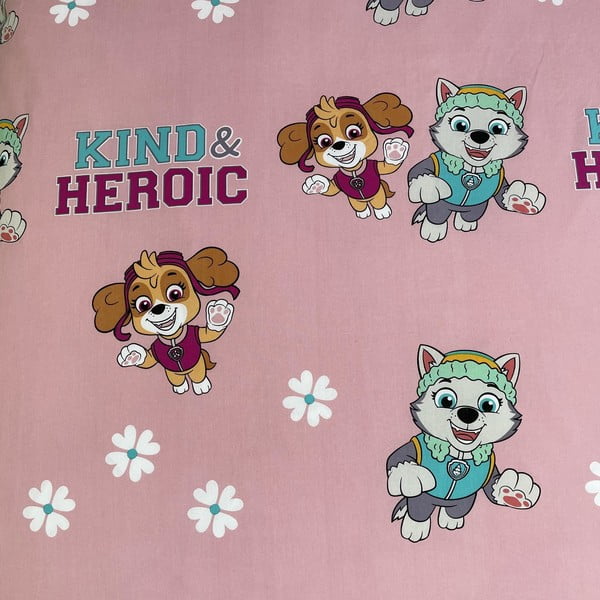 Ružové bavlnené detské obliečky na jednolôžko 140x200 cm Paw Patrol "Heroic" – Jerry Fabrics-image-4