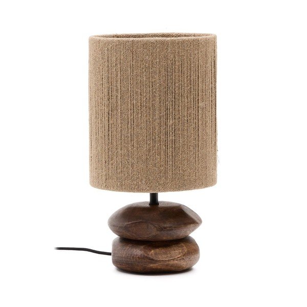 Stolová lampa v tmavoprírodnej farbe z masívu akácie (výška 43 cm) Kor – Kave Home