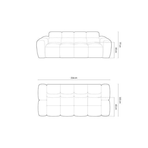 Pohovka v tehlovej farbe 216 cm Lisa – Micadoni Home-image-4