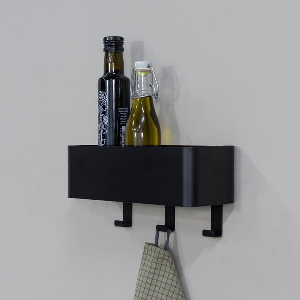 Čierna nástenná oceľová kúpeľňová polička Multi – Spinder Design-image-1