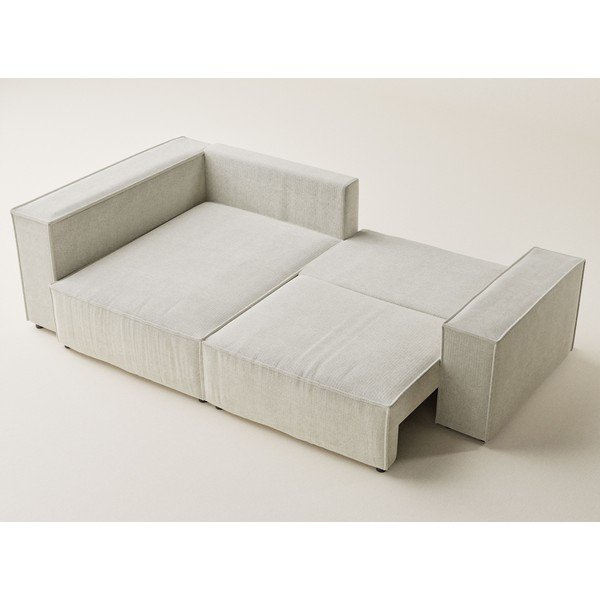 Krémová ženilková rozkladacia/s úložným priestorom rohová pohovka (ľavý roh/do L) Tonga – Maison de Rêve-image-3