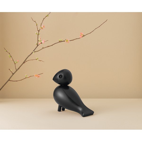 Čierna soška z masívneho bukového dreva Kay Bojesen Denmark Songbird Ravn-image-2
