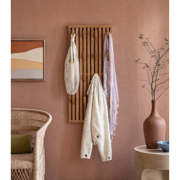 Vešiakový panel z dubového dreva v prírodnej farbe 46x100x8 cm Parco – Spinder Design-image-3