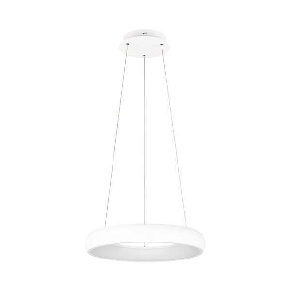 Biele LED stmievateľné závesné svietidlo s kovovým tienidlom ø 46 cm Cardona – Trio