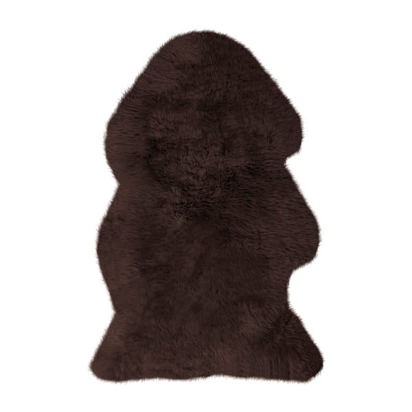 Tmavohnedá ovčia kožušina Pipsa Mouton, 110 × 80 cm