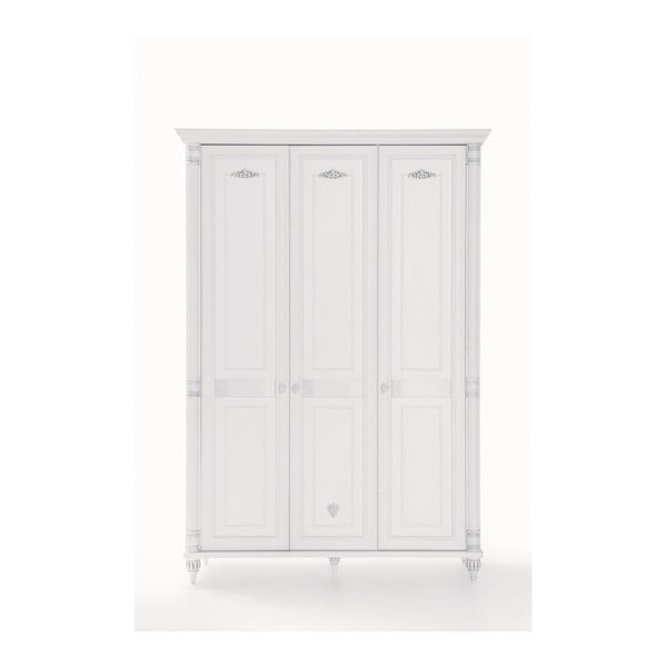 Biela šatníková skriňa Romantic 3 Doors Wardrobe