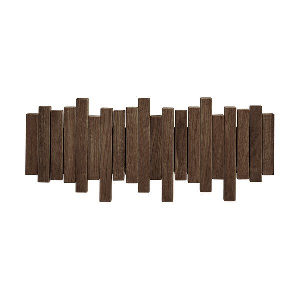 Tmavohnedý nástenný vešiak z dubového dreva 40 cm Caltra – House Nordic-image-4