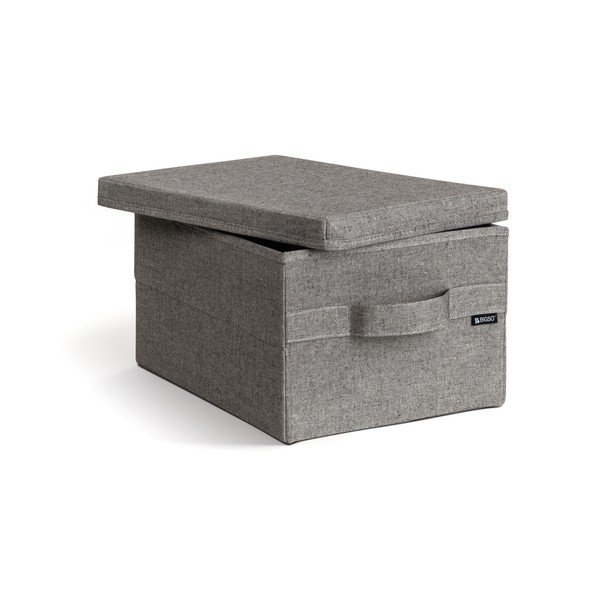 Sivý látkový úložný box s vekom 27x36x19 cm Soft Storage Small – Bigso-image-2