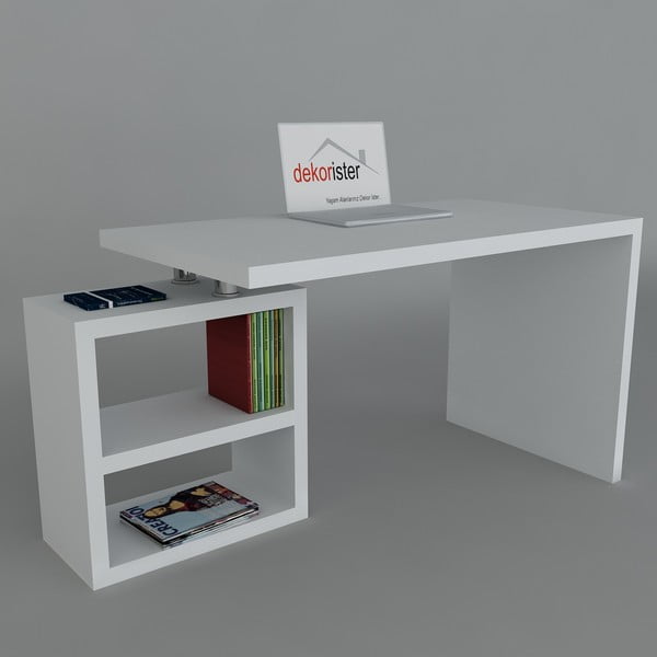 Pracovný stôl Swell White, 60x160x75 cm
