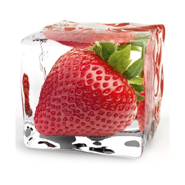 Sklenený obraz Iced Strawberry, 20x20 cm