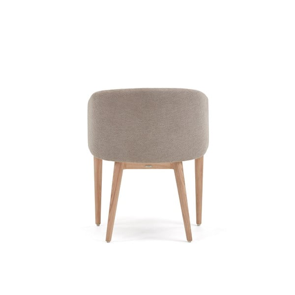 Béžové čalúnené jedálenské kreslo s podrúčkami Harlan – Kave Home-image-4