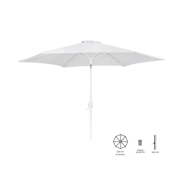 Biely slnečník ø 350 cm Alba - LDK Garden-image-1