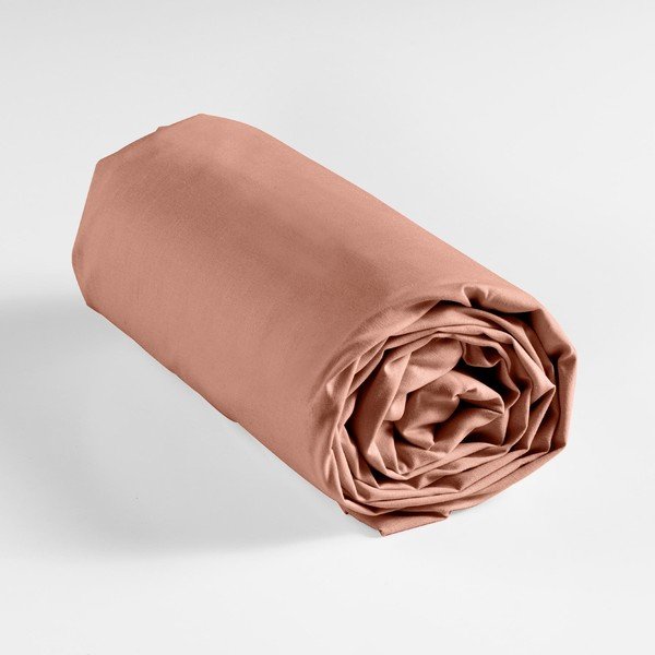 Napínacia bavlnená plachta v lososovej farbe 180x200 cm Lina – douceur d'intérieur-image-3