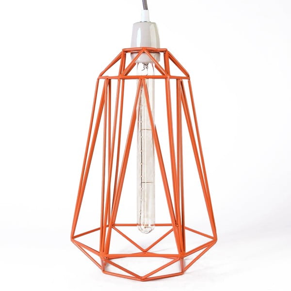Svietidlo s oranžovým tienidlom a sivým káblom Filament Style Diamond #3