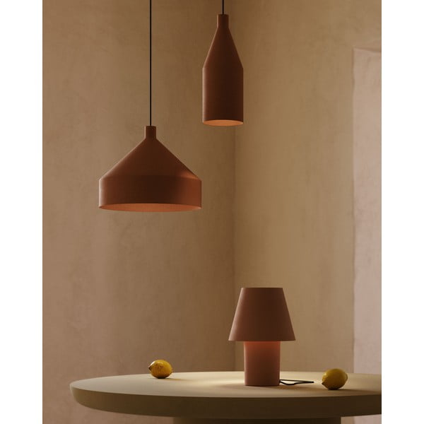 Závesné svietidlo v terakotovej farbe s kovovým tienidlom ø 30 cm Peralta – Kave Home-image-3
