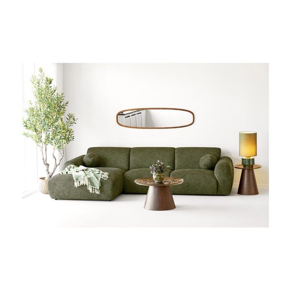 Zelená/béžová bavlnená deka 130x180 cm Loni – House Nordic-image-1