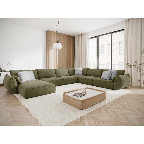 Zelená rohová pohovka (pravý roh) Vanda - Mazzini Sofas-image-1