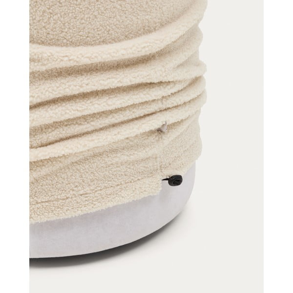 Krémový taburet z textílie buklé Kaeli – Kave Home-image-4