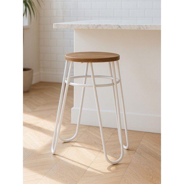 Sivá/v prírodnej farbe stolička z brestového dreva District – Premier Housewares-image-1
