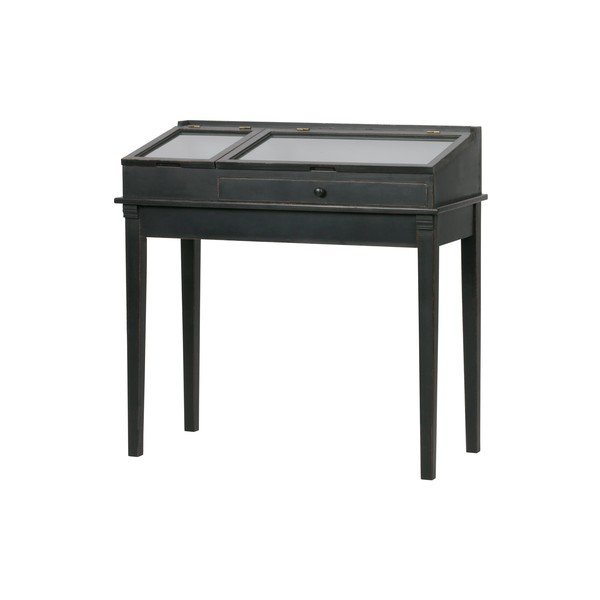 Čierny drevený stolík s vitrínou BePureHome-image-2