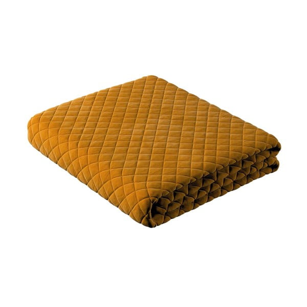 Žltá prešívaná posteľná prikrývka na dvojlôžko 170x210 cm Posh Velvet - Yellow Tipi