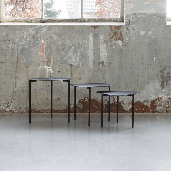 Kovové okrúhle odkladacie stolíky v súprave 3 ks 46.5x46.5 cm Do-Re-Mi – Spinder Design-image-2