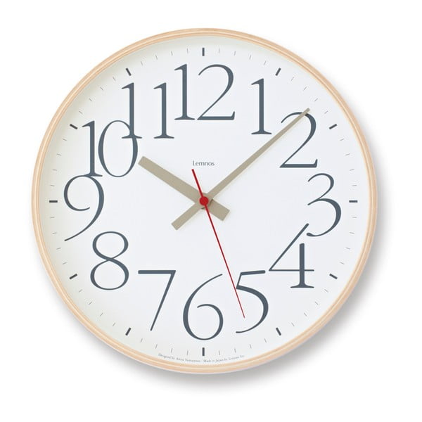 Biele nástenné hodiny Lemnos Clock AY, ⌀ 25,4 cm
