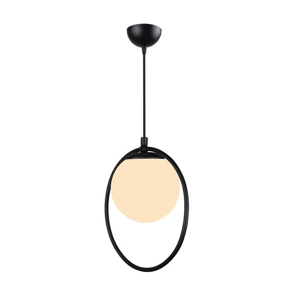 Čierne kovové závesné svietidlo so skleneným tienidlom ø 15 cm Ates – Squid Lighting-image-4