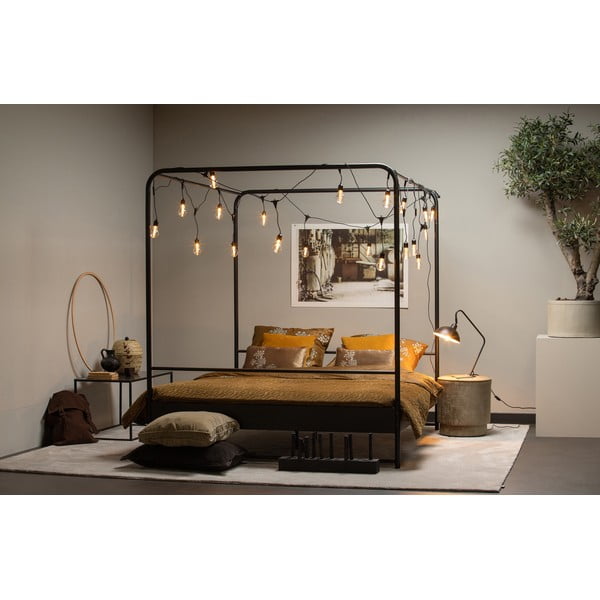 Čierna dvojlôžková kovová posteľ vtwonen Bunk, 160 x 200 cm-image-1