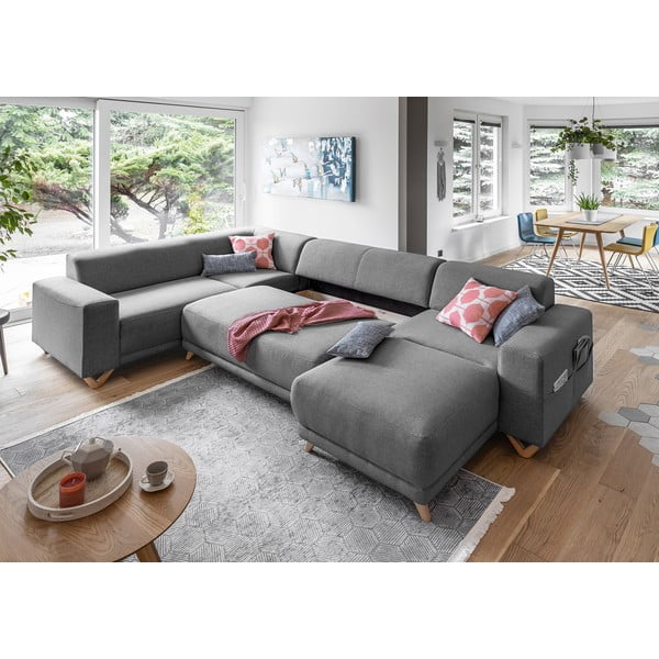 Sivá rozkladacia/s úložným priestorom rohová pohovka (ľavý roh/do tvaru "U") Classy Sophie – Miuform-image-4